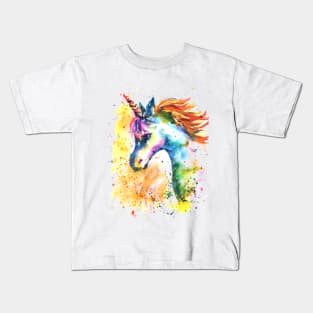 Rainbow Unicorn Splash Kids T-Shirt